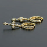 Dazzling Arrow Christian Cross-shape Drop Earrings for Women/Men - AAA Zirconia Crystals Fashion Earrings - The Jewellery Supermarket