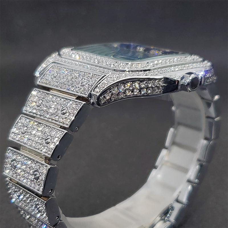 Luxury Couple Ice Gray Square Diamond Limited Edition Watches - The Jewellery Supermarket