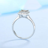 1 CT Princess Cut High Quality Moissanite Diamonds Halo Wedding Promise Ring For Women - Luxury Jewellery - The Jewellery Supermarket
