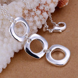 NEW ARRIVAL - Silver Round Square Necklace Earring Set For Woman - Fashion Charming Jewellery - The Jewellery Supermarket