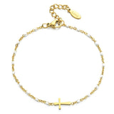 Boho Gold Colour Charming Thin Style Fashion Chain Jesus Christian Stainless Steel Bracelets - Religious Jewellery - The Jewellery Supermarket