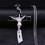 Gold Silver Color Stainless Steel Multilayer Big Long Cross Jesus Pendant Necklace for Women/Men Jewellery  - The Jewellery Supermarket