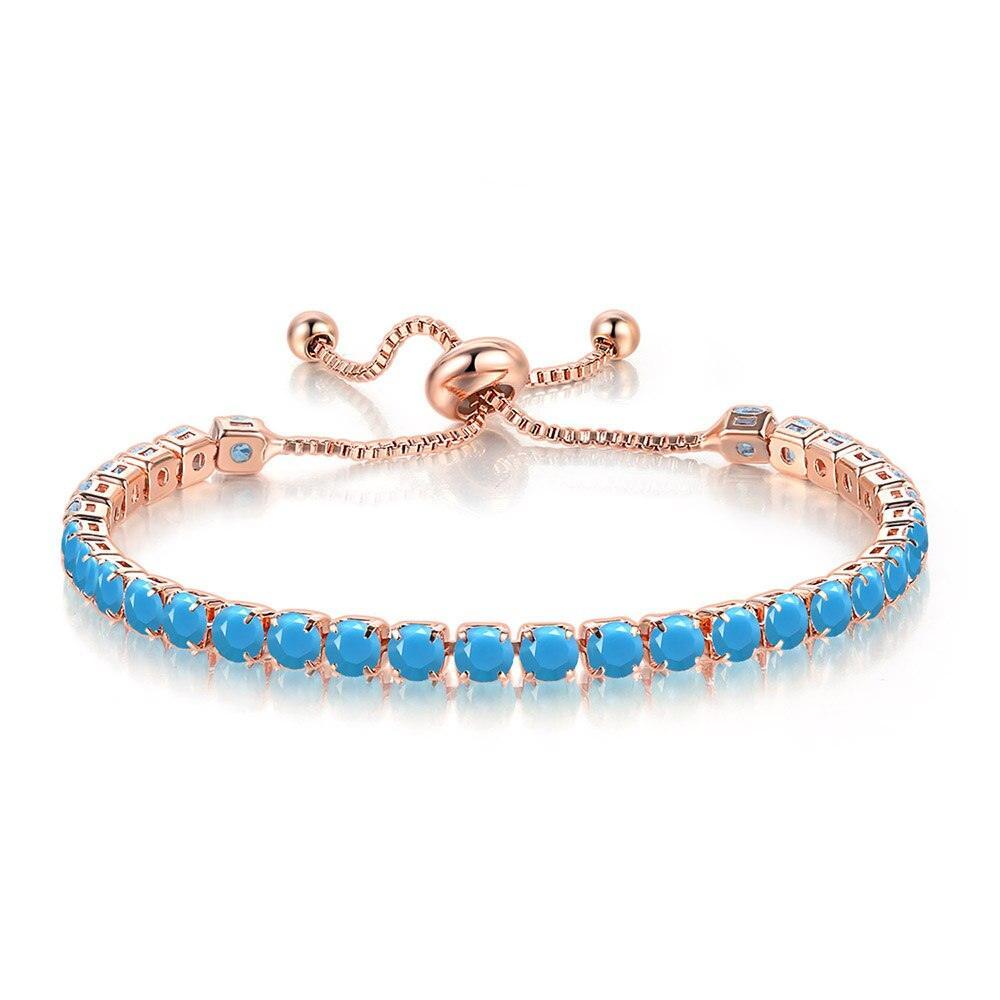 CHARMING Adjustable Colorful Birthstone AAA CZ Crystals MUlticolour Tennis Bracelets for Women - The Jewellery Supermarket