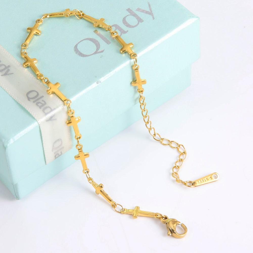 BEST SELLER Cute Fashion Cross Bracelet Stainless Steel Adjustable Bracelets - Jesus Christian Jewellery - The Jewellery Supermarket