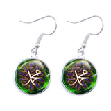 NEW Charming Muslim Islamic16mm Glass Cabochon Drop Earrings For Women - The Jewellery Supermarket