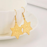 NEW Hebrew Letter Chai Coin Drop Star of David Chai Charming Jewish Earrings for Women - The Jewellery Supermarket
