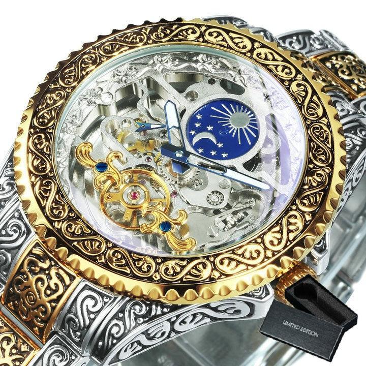 NEW - Luxury Men Mechanical Forsaking Automatic Tourbillon Skeleton Watch - The Jewellery Supermarket