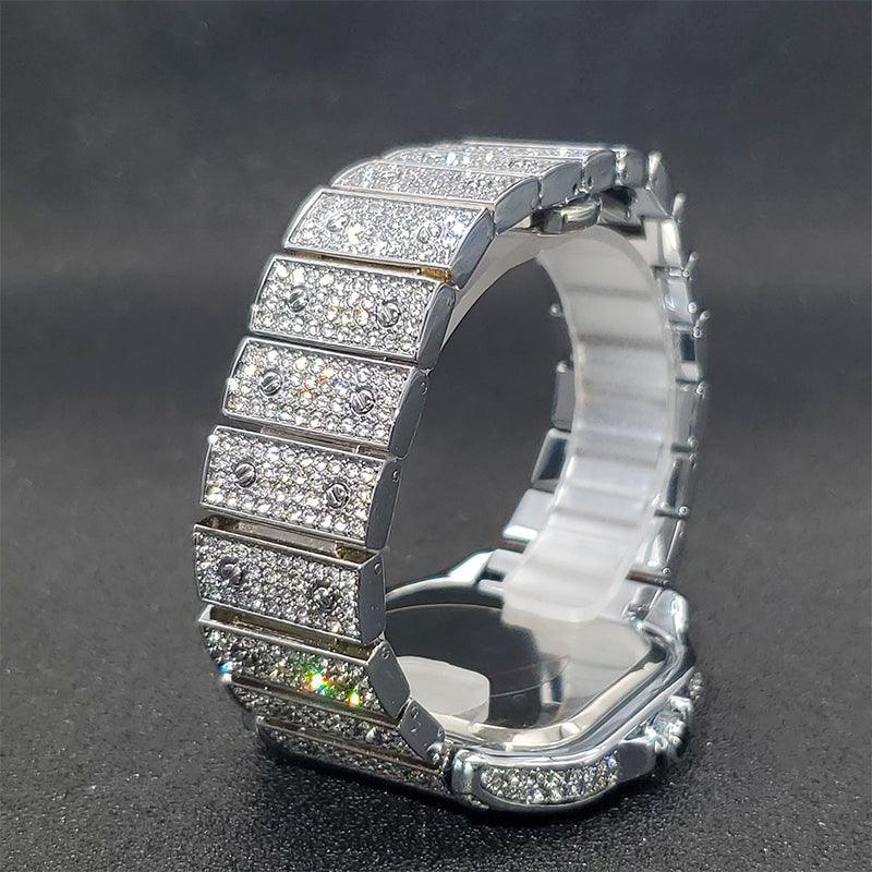 Luxury Couple Ice Gray Square Diamond Limited Edition Watches - The Jewellery Supermarket
