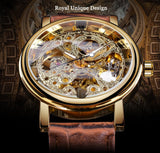 Top Brand Luxury Transparent Golden Case Luxury Casual Design Skeleton Watch - The Jewellery Supermarket