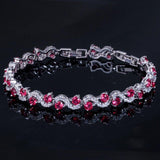 5 Colors Options Fashion Ladies Silver Plated AAA+ Cubic Zirconia Simulated Diamonds Royal Blue Tennis Bracelets - The Jewellery Supermarket