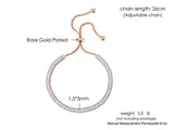 SPLENDID Tennis Bracelets For Women - Sparking AAA+ Zircon Diamonds Rose Gold Color Handmade Jewellery - The Jewellery Supermarket