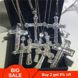 Luxury Cross Pendant AAA+ Cubic Zirconia Diamonds 925 Sterling silver Cross Pendants Necklaces - The Jewellery Supermarket