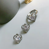 NEW Promise Ring Stud Earring Necklace Sterling Silver - 18KGP AAA Zircon Crystal Fashion Jewellery Set - The Jewellery Supermarket