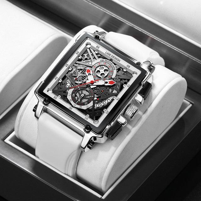 Top Brand Square Digital Sports Quartz Waterproof Stopwatch Luxury Mens Watches - The Jewellery Supermarket