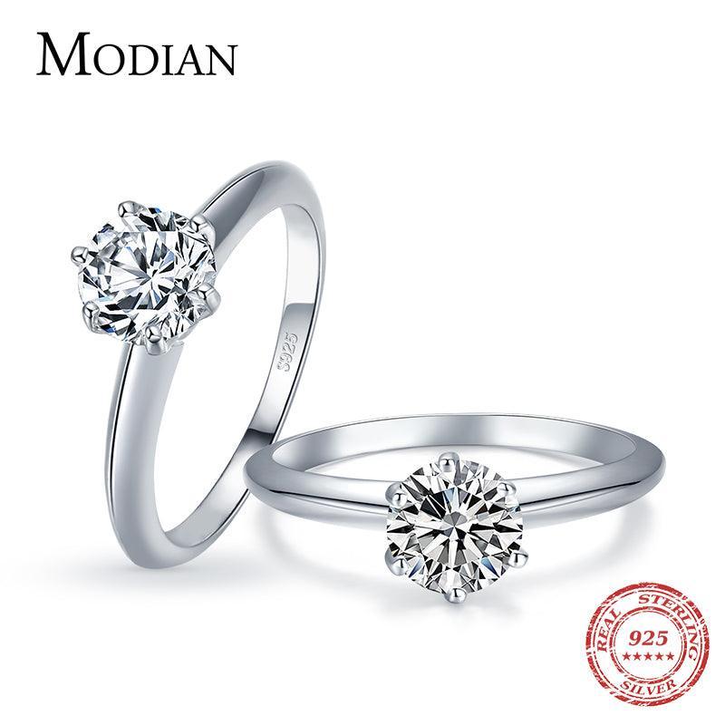 Appealing Silver Shine Classic AAA+ Cubic Zirconia Diamond Ring - The Jewellery Supermarket