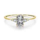 Splendid Rectangle Silver Clear AAA+ Cubic Zirconia Diamonds Ring - The Jewellery Supermarket