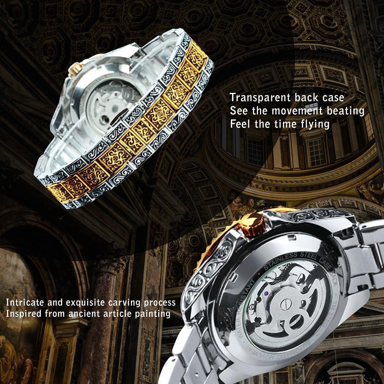 NEW - Luxury Men Mechanical Forsaking Automatic Tourbillon Skeleton Watch - The Jewellery Supermarket