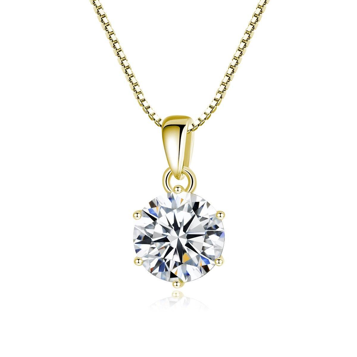 Choice 1 Carat Round Cut VVS Blue Green Colour Real High Quality Moissanite Diamonds Pendants - Fine Jewellery - The Jewellery Supermarket