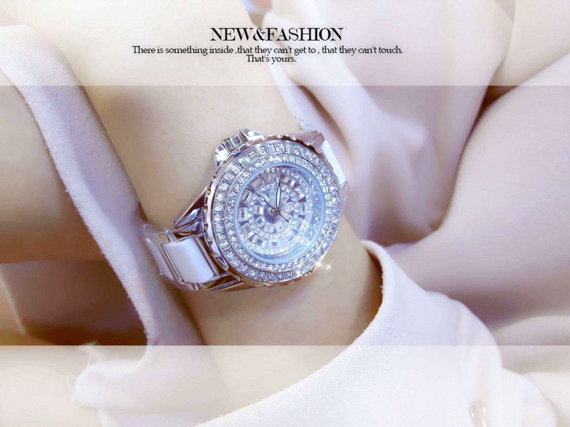 Luxury Women Gold Bracelet Diamond Watch - The Jewellery Supermarket