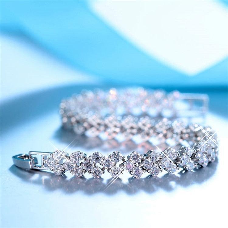 *NEW* Ideal Gifts - Luxury AAA+ Cubic Zirconia Diamonds Rose Gold Tennis Bracelet - The Jewellery Supermarket