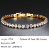 Luxury Shiny Round AAA+ Cubic Zirconia Diamond Tennis Gold Silver Colour Bracelets For Women - The Jewellery Supermarket
