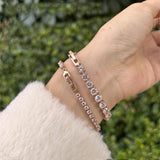 Luxury Shiny Round AAA+ Cubic Zirconia Diamond Tennis Gold Silver Colour Bracelets For Women - The Jewellery Supermarket