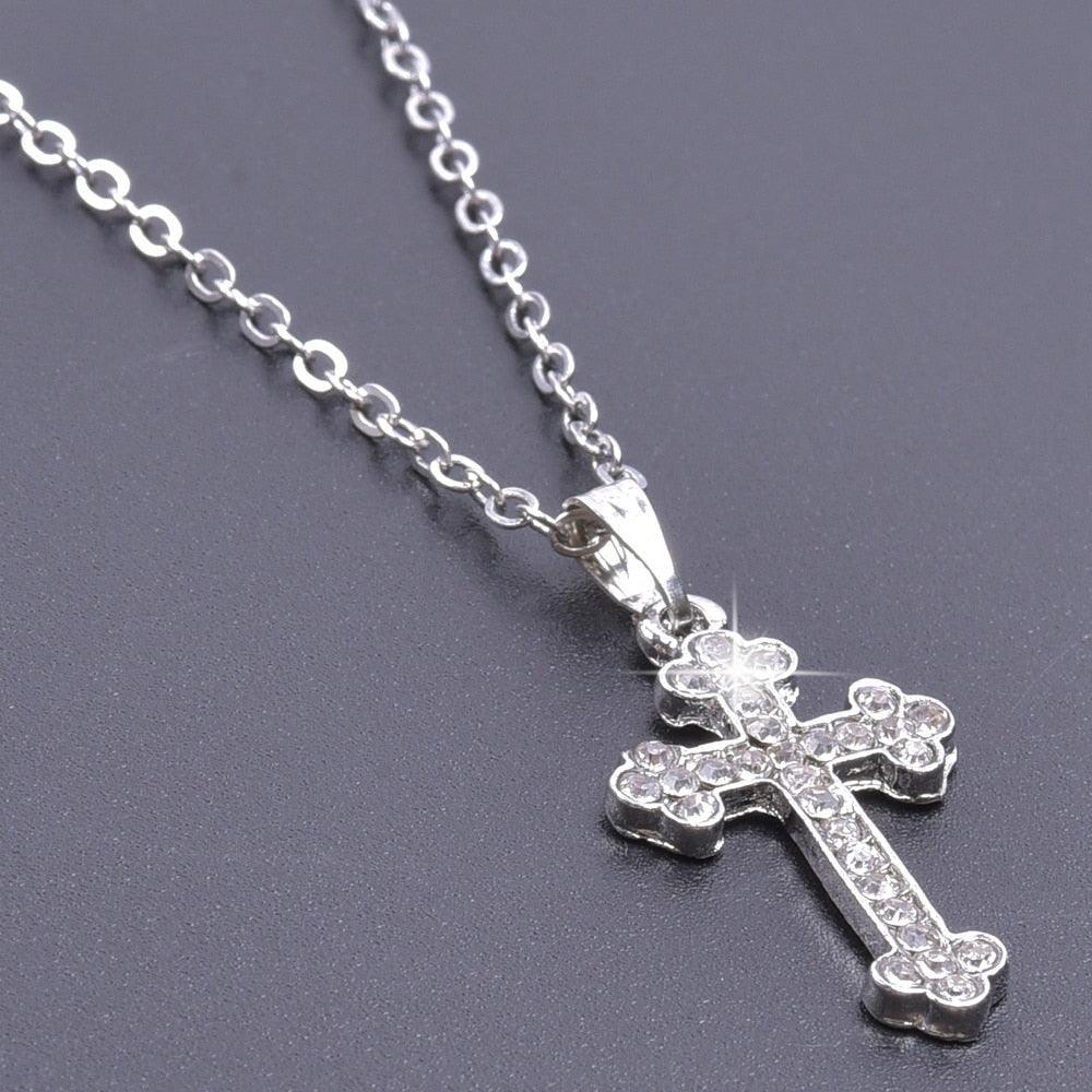 NEW HOT SELLERS - Charming Crystal Rhinestone Christ Crosses Pendant Necklaces For Women - The Jewellery Supermarket