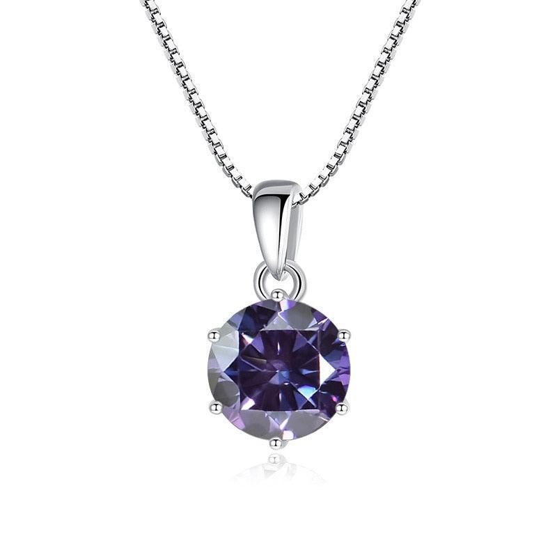 Choice 1 Carat Round Cut VVS Blue Green Colour Real High Quality Moissanite Diamonds Pendants - Fine Jewellery - The Jewellery Supermarket
