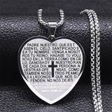 Christian Cross Bible Verse Prayer Necklace - Stainless Steel Portuguese Religious Necklaces - The Jewellery Supermarket