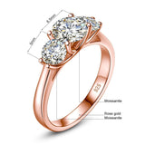 Amazing 3 Stone Total 2ct Genuine High Quality Moissanite Diamonds Rings For Women Luxury Fine Jewellery - The Jewellery Supermarket