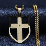 Bible Verse Projection Cross Necklace Stainless Steel Spanish Lord's Prayer Religious Chain Necklaces - The Jewellery Supermarket