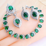 NEW ARRIVAL AAA Zircon Crystals Silver Earrings Charms Bracelets For Women Fashion Wedding Jewellery Sets - The Jewellery Supermarket