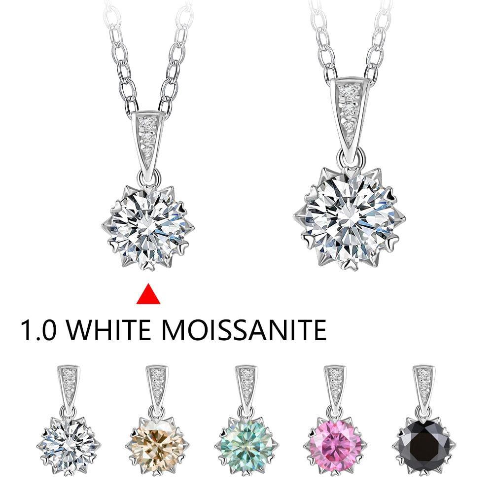 1 Carat Round Brilliant Cut D Color High Quality Moissanite Diamonds Necklace - Luxury Gemstone Necklace - The Jewellery Supermarket