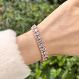 Luxury Shiny Round AAA+ Cubic Zirconia Diamond Tennis Gold Silver Colour Bracelets For Women - The Jewellery Supermarket