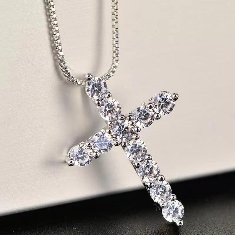 Marvelous 2.5, 3, 4mm Real High Quality Moissanite Diamonds Jesus Cross Pendant Necklace - Fine Jewellery - The Jewellery Supermarket