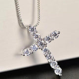 Marvelous 2.5, 3, 4mm Real High Quality Moissanite Diamonds Jesus Cross Pendant Necklace - Fine Jewellery - The Jewellery Supermarket