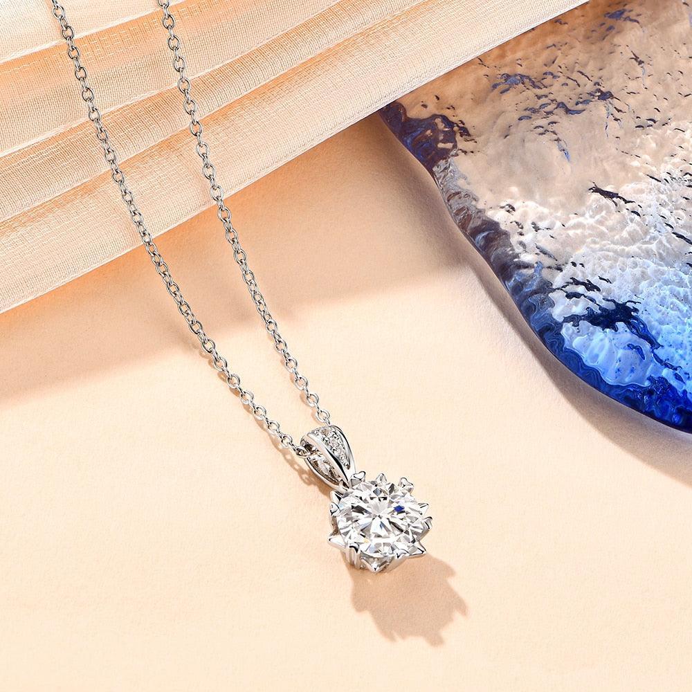 1 Carat Round Brilliant Cut D Color High Quality Moissanite Diamonds Necklace - Luxury Gemstone Necklace - The Jewellery Supermarket