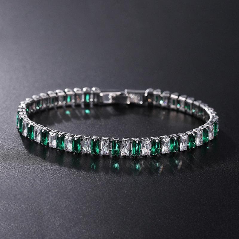 ELEGANT AAA+ Cubic Zirconia Crystals Bracelet Colorful Silver Colour Tennis Bracelets For Women - The Jewellery Supermarket
