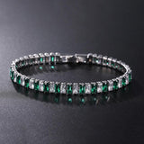 ELEGANT AAA+ Cubic Zirconia Crystals Bracelet Colorful Silver Colour Tennis Bracelets For Women - The Jewellery Supermarket