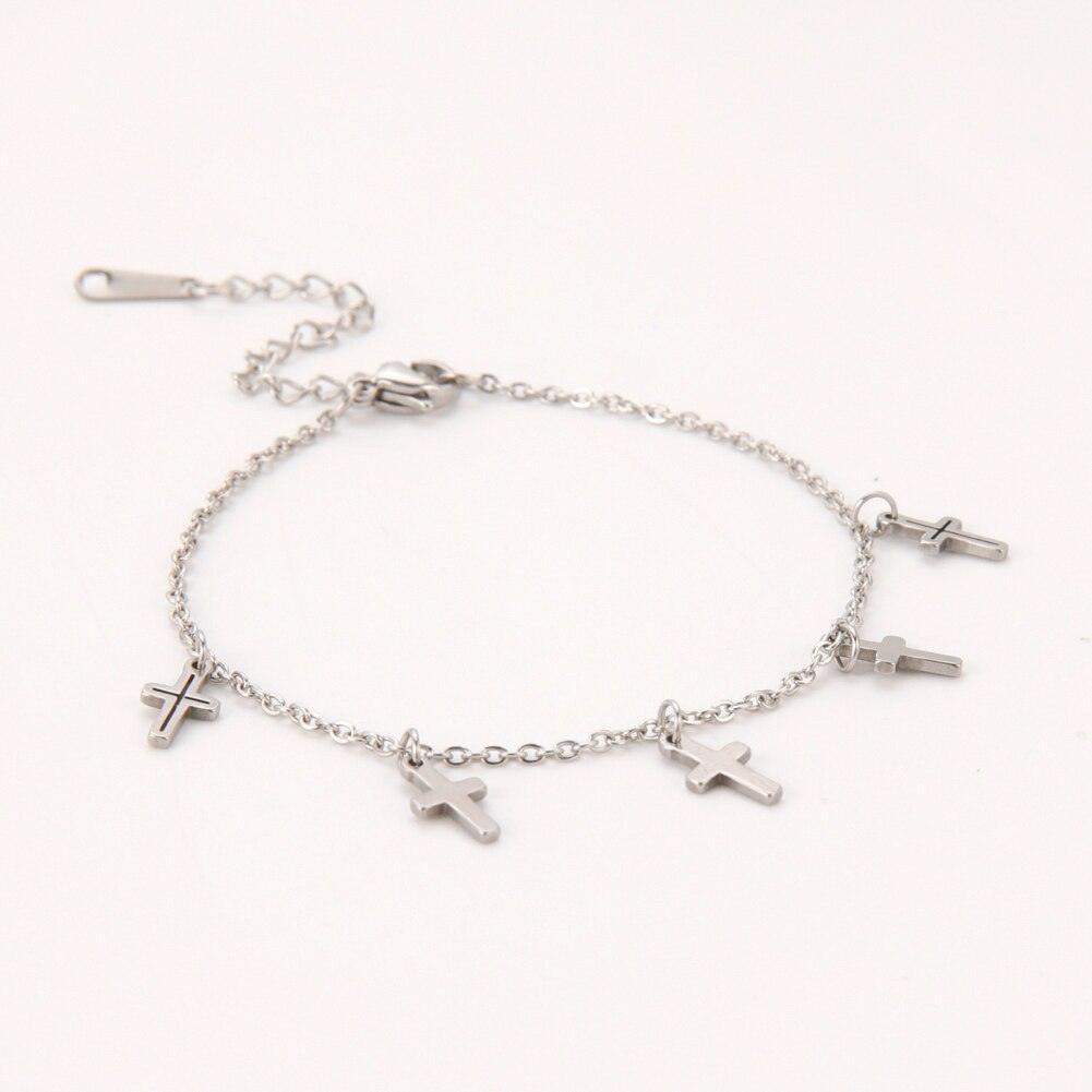 Boho Stainless Steel Christian Cross Charm Bracelets for Women - Religious Jewellery  - The Jewellery Supermarket