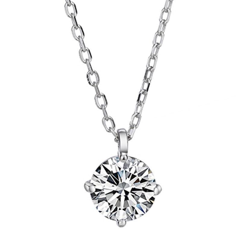 Sensational Classic Round Cut VVS 0.5/1/2 Carat High Quality Moissanite Diamonds Necklace- Fine Jewellery - The Jewellery Supermarket