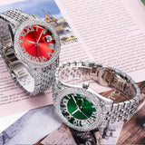 NEW Elegant Stylish Iced Out Simulated Diamond Top Brand Date Waterproof Quartz Fashion Watch - The Jewellery Supermarket