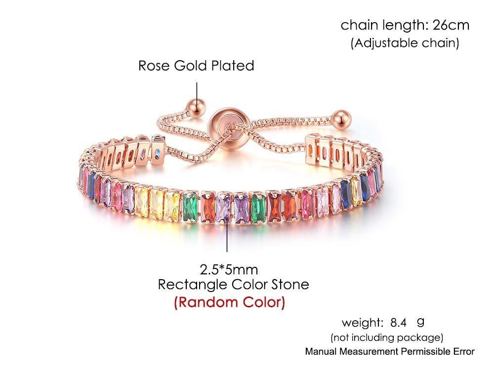 NEW Luxury Cute Multicolor Cubic Zirconia Crystals Charming Hand Made Tennis Bracelets For Women - The Jewellery Supermarket