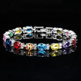 LOVELY Brilliant Light Blue AAA+ Cubic Zirconia Simulated Diamonds Fashion Tennis Bracelets - The Jewellery Supermarket