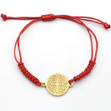 Catholic Religious Belief St. Benedict Cross Stainless Steel Bracelets Chinese Knot Bracelets for Men Women - The Jewellery Supermarket