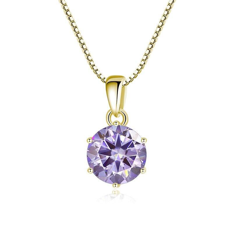 Choice 1 Carat Round Cut VVS Blue Green Colour Real High Quality Moissanite Diamonds Pendants - Fine Jewellery - The Jewellery Supermarket