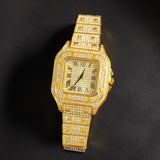 New Hip Hop Iced Out Square Simulated Diamonds Watch - Sparkling Quartz Fashion Classic Watches - The Jewellery Supermarket