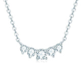 Impressive High Quality Moissanite Diamonds Trendy Smile 5 Stone Choker Necklace Jewellery - The Jewellery Supermarket