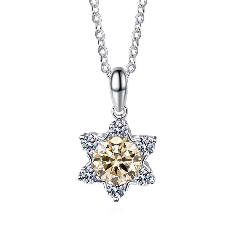 1 Carat VVS D Color High Quality Moissanite Diamonds Snowflake Star of David Design Pendant - Fine Jewellery - The Jewellery Supermarket