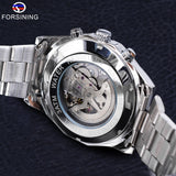 NEW - Luxury Mens Stainless Steel Skeleton Mechanical Waterproof Watch - The Jewellery Supermarket
